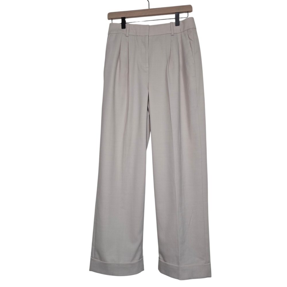 Blush J. Crew Essential Wide Leg Pants in light Blush Pink Virgin Wool